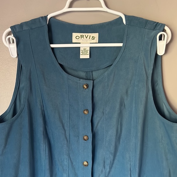 ORVIS Women’s Blue Midi Button Down Dress - Picture 2 of 8